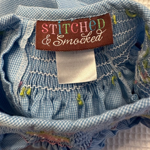 Stitched and Smocked Strawberry Smocked bubble dress 3T. - Picture 3 of 5